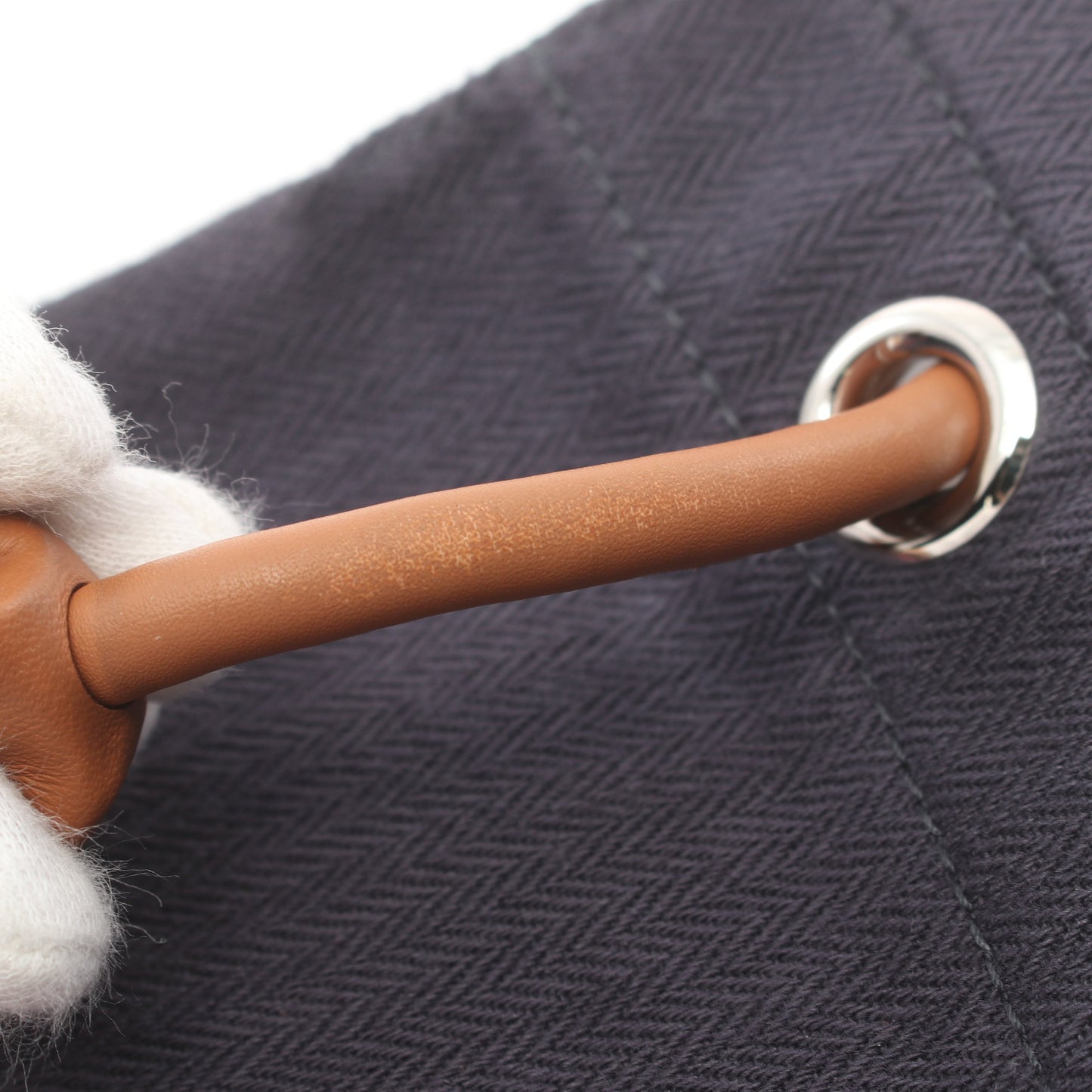 アリーヌMM ショルダーバッグ トワルシェブロン ヴォースイフト ネイビー ライトブラウン シルバー金具 エルメス バッグ HERMES