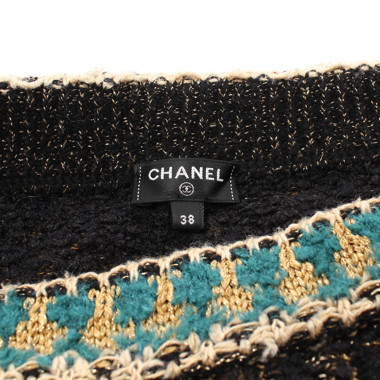 ニット セットアップ ラメ シルク カシミヤ ブラック マルチカラー 19SS シャネル スーツ CHANEL