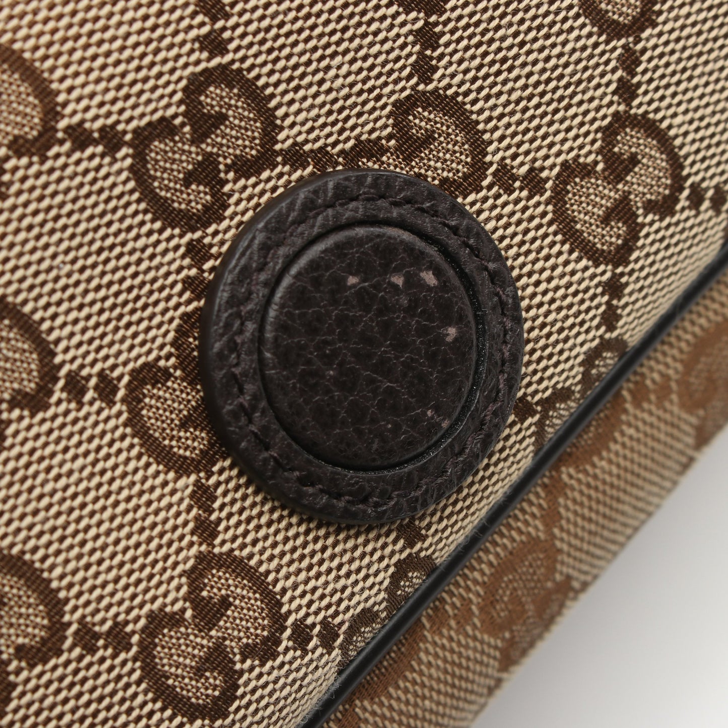 GGキャンバス ショルダーバッグ キャンバス レザー ベージュ ダークブラウン グッチ バッグ GUCCI