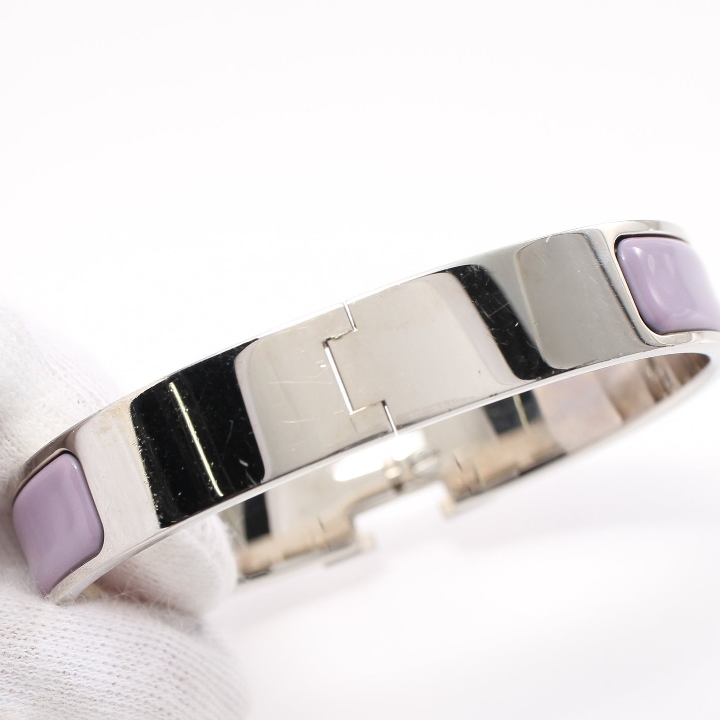 クリッククラックPM バングル エナメル シルバー ライトパープル エルメス アクセサリー HERMES