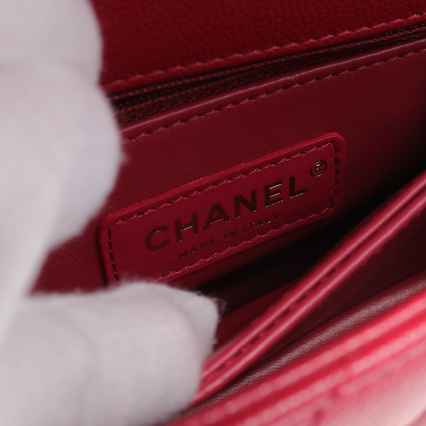 ココハンドルXXS トップハンドル ハンドバッグ キャビアスキン ピンクレッド ゴールド金具 2WAY シャネル バッグ CHANEL