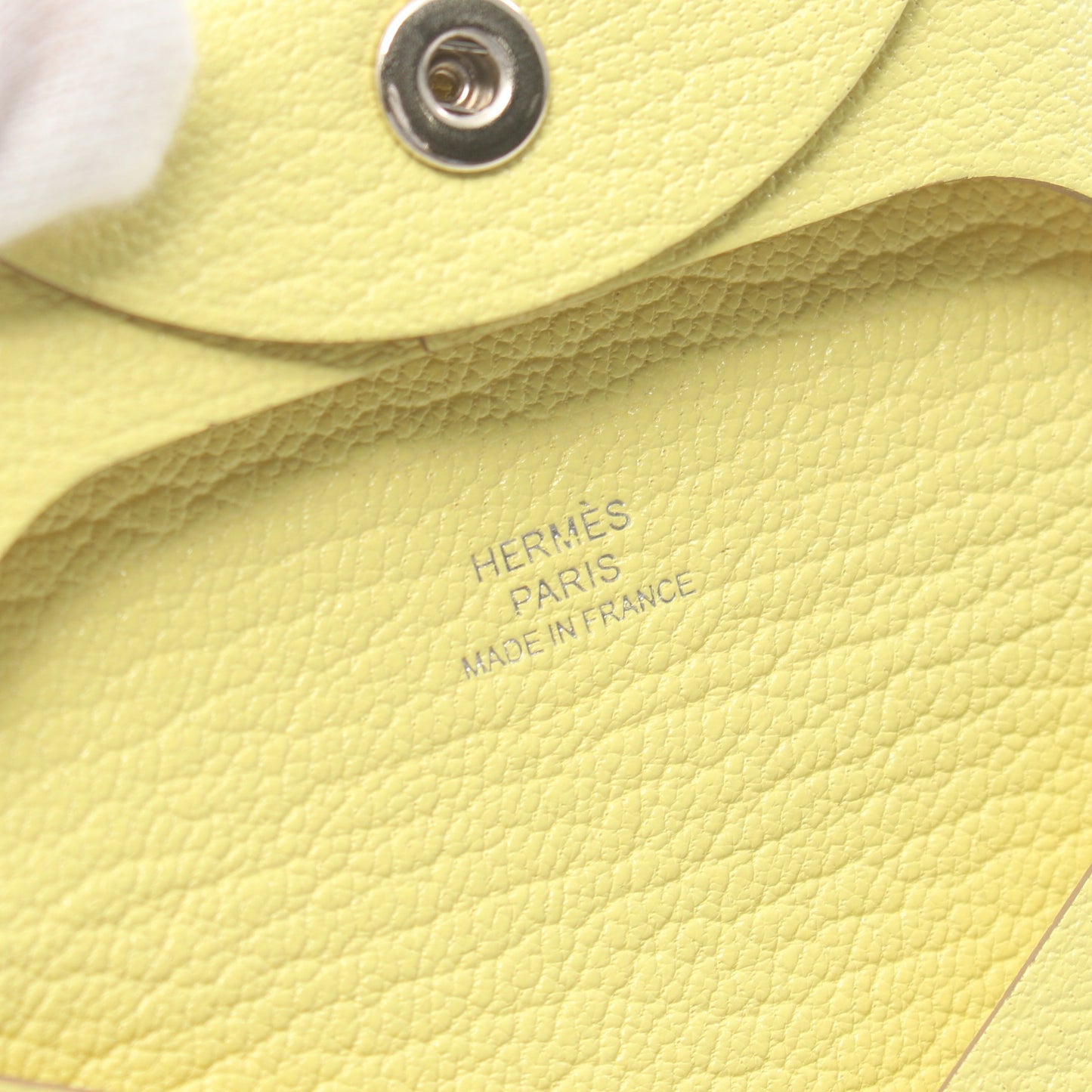 バスティア ライム コインケース シェーブル ライトイエロー シルバー金具 B刻印 エルメス 財布・小物 HERMES