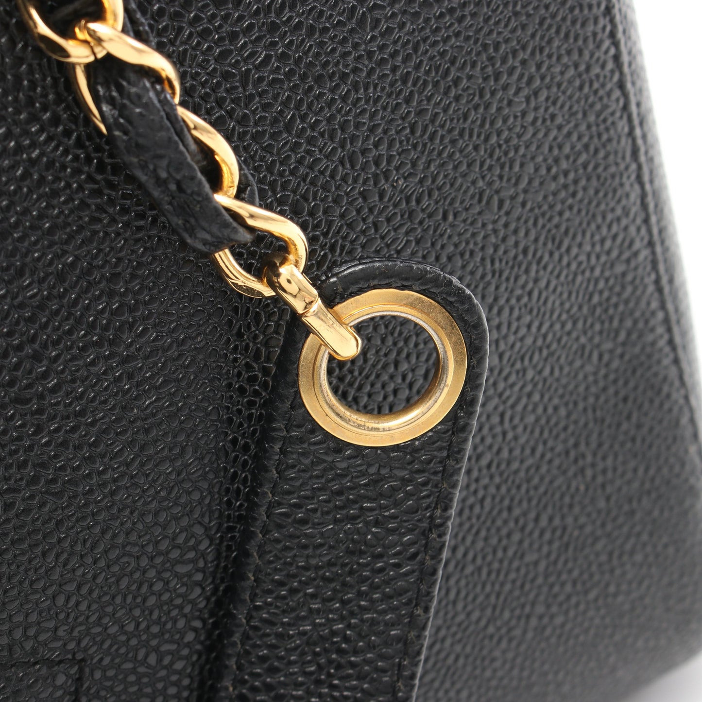デカココマーク チェーンショルダーバッグ キャビアスキン ブラック ゴールド金具 シャネル バッグ CHANEL