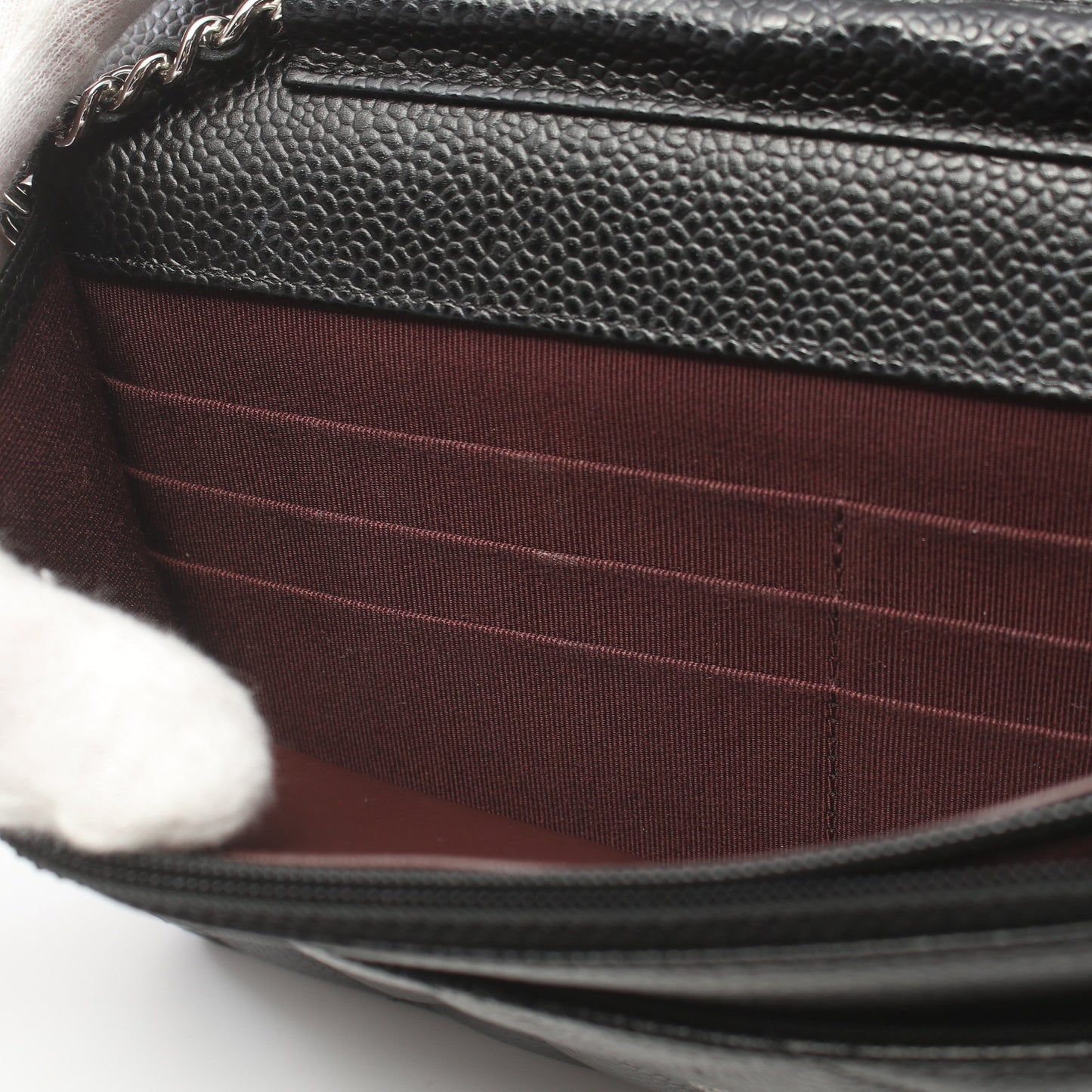 マトラッセ チェーンウォレット キャビアスキン ブラック シルバー金具 シャネル バッグ CHANEL