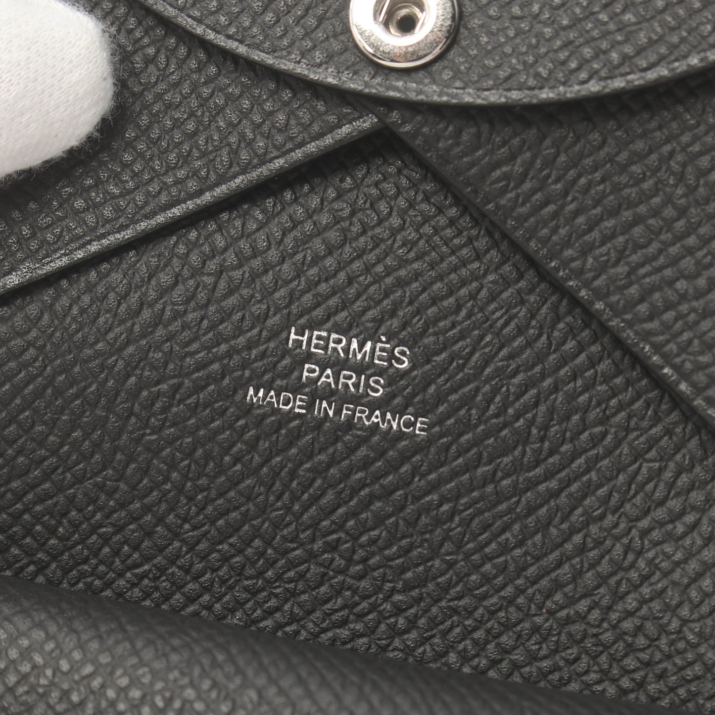 カルヴィ デュオ コインケース ヴォーエプソン ブラック シルバー金具 W刻印 エルメス 財布・小物 HERMES