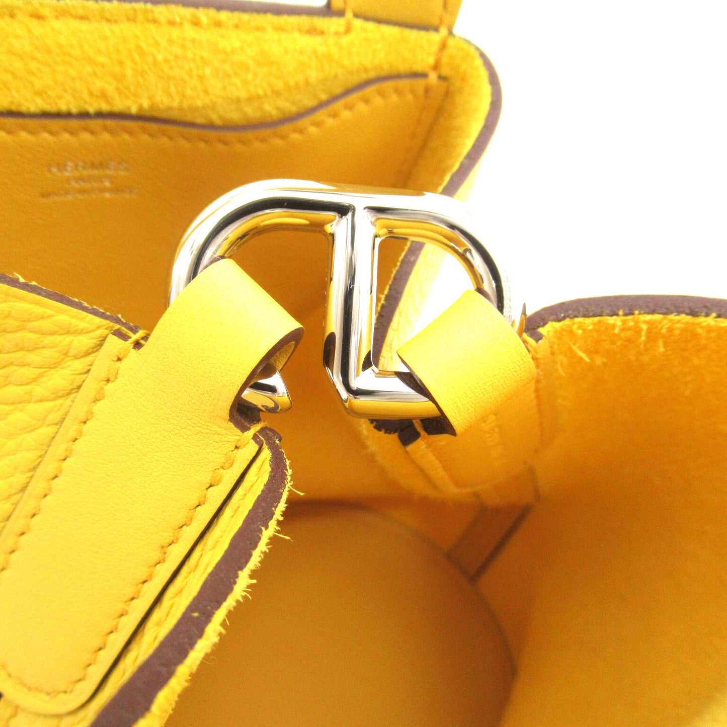 インザループ18 ハンドバッグ レザー トリヨンクレマンス イエロー サン シルバー金具 W刻印 エルメス バッグ HERMES