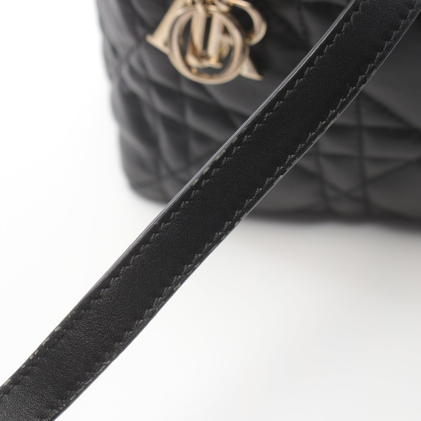 Toujours トゥージュール スモール カナージュ ハンドバッグ レザー ブラック クリスチャンディオール バッグ Christian Dior