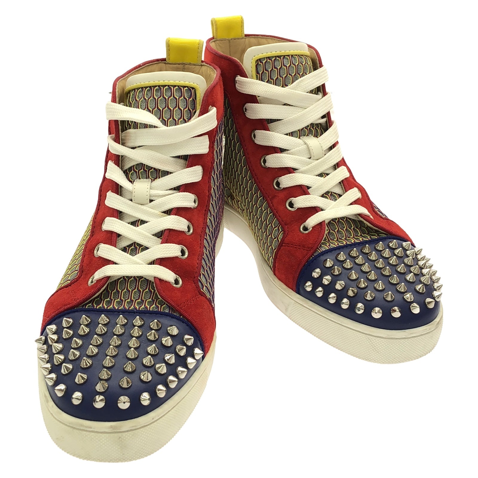 龍様 クリスチャン ルブタン マルチカラー スタッズ レースブーティ36