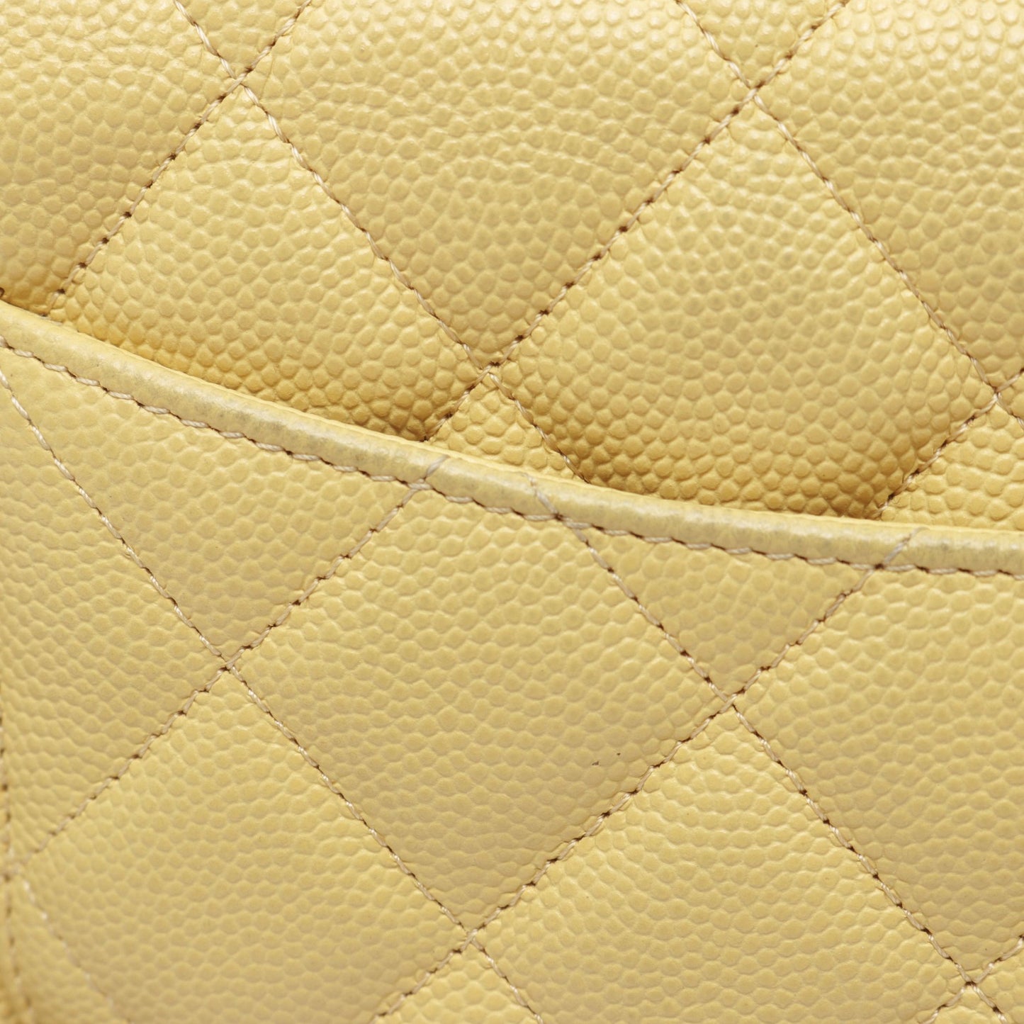 マトラッセ チェーンウォレット キャビアスキン ライトイエロー ゴールド金具 シャネル バッグ CHANEL