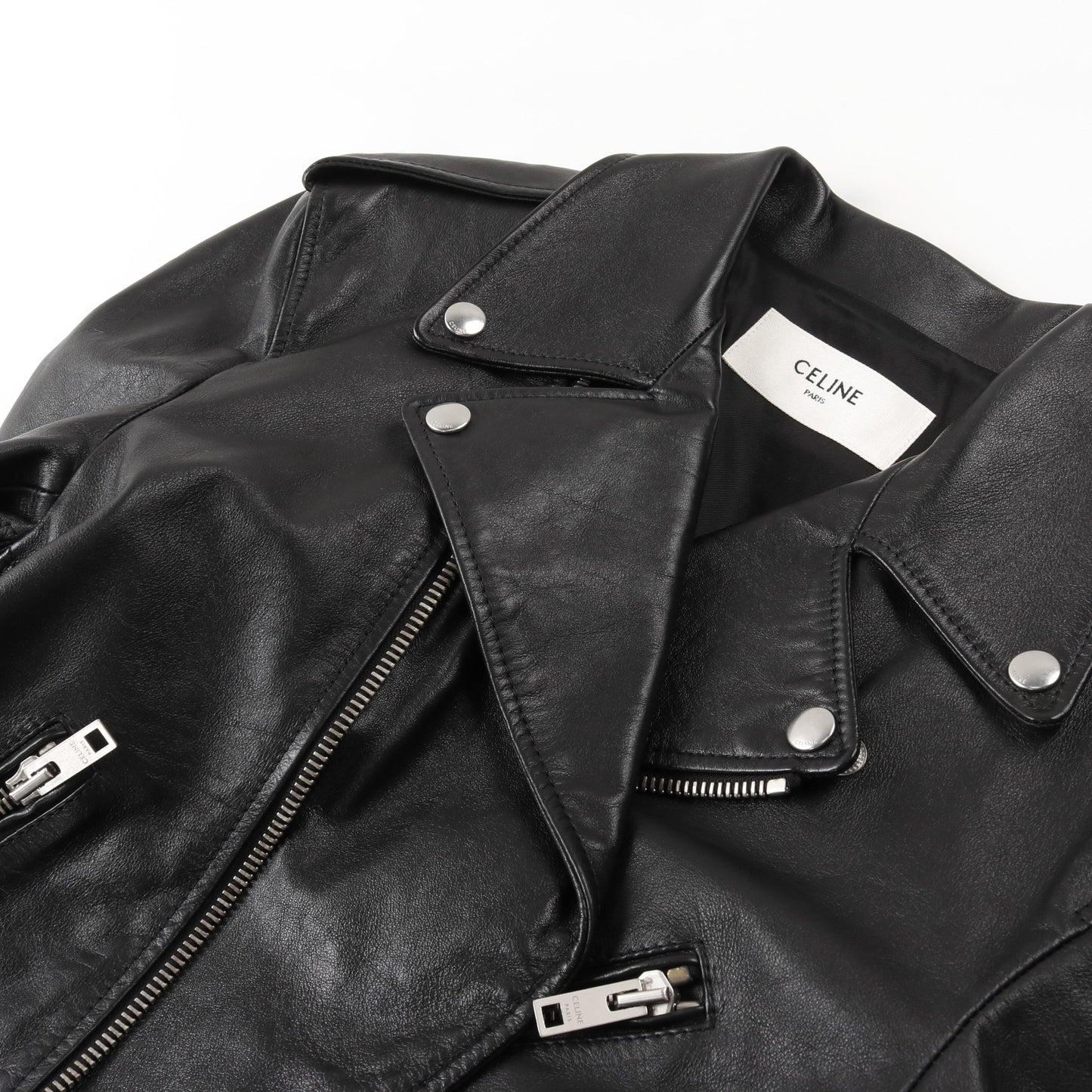 クラシック バイカージャケット ダブル ライダースジャケット レザー ブラック セリーヌ アウター CELINE