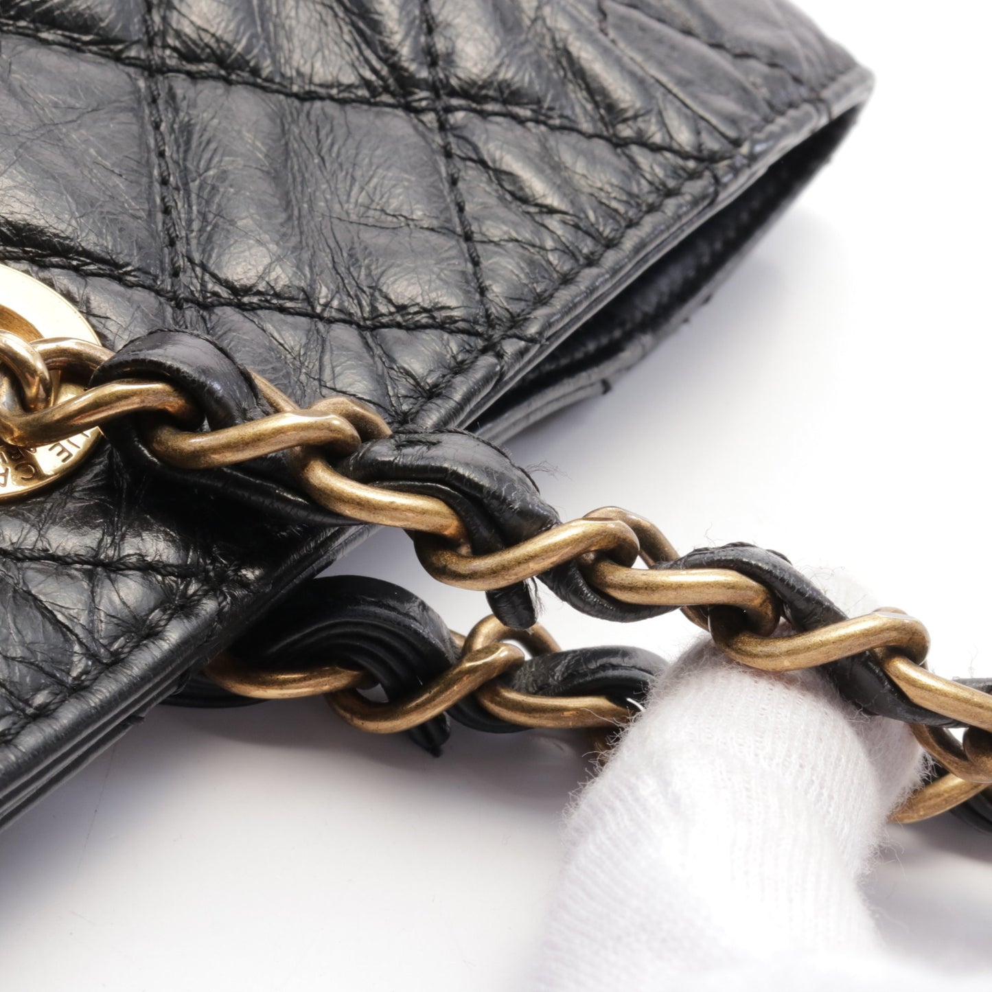 マトラッセ チェーンショルダーバッグ チェーントートバッグ レザー ブラック ゴールド金具 シャネル バッグ CHANEL