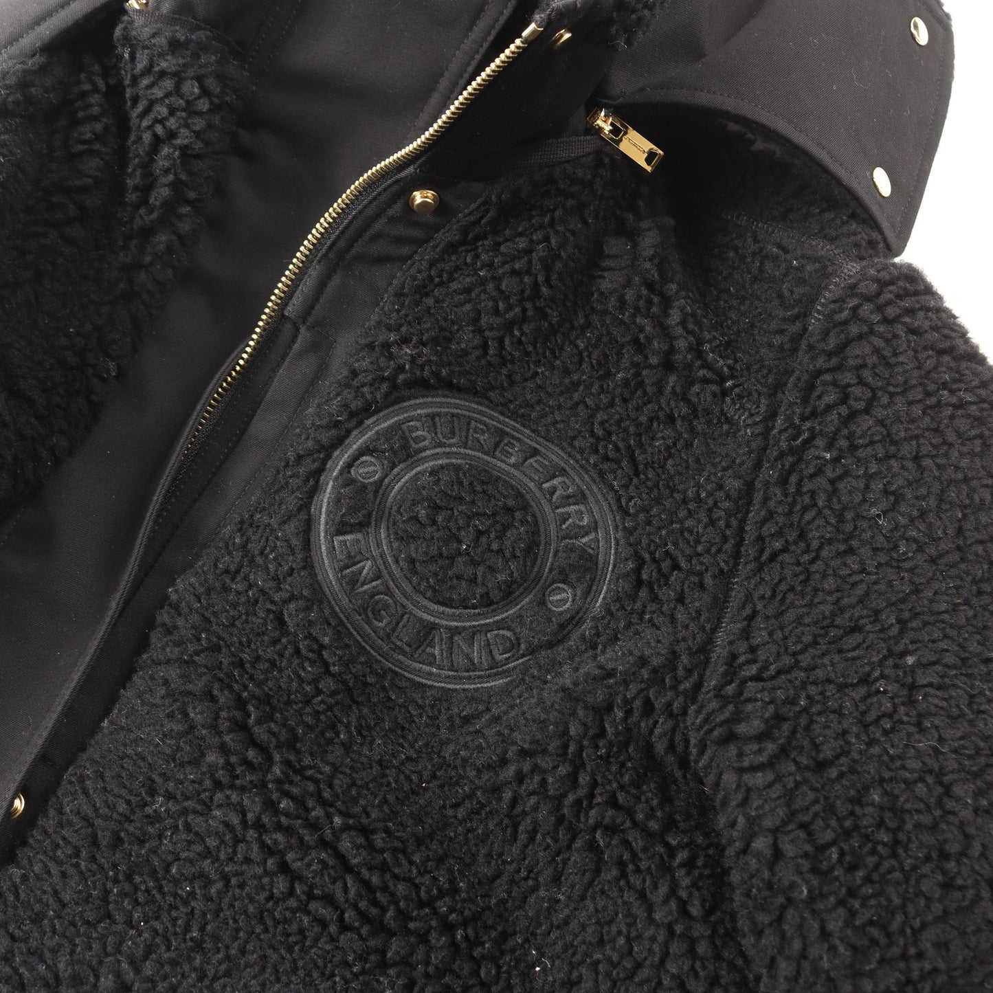 リングロゴ ボア コート ウール ブラック バーバリー アウター BURBERRY