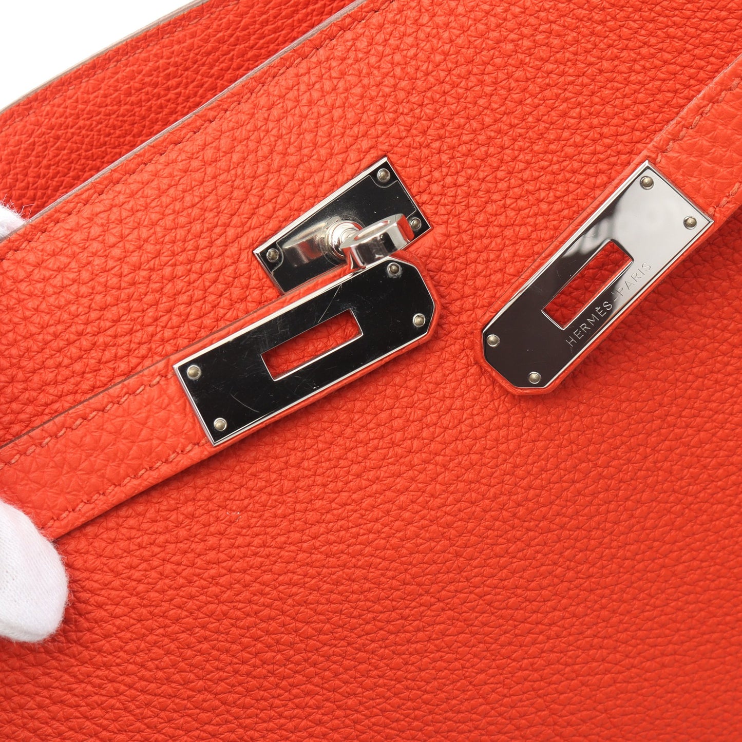 ソーケリー26 カプシーヌ ショルダーバッグ トゴ オレンジ シルバー金具 □Q刻印 エルメス バッグ HERMES