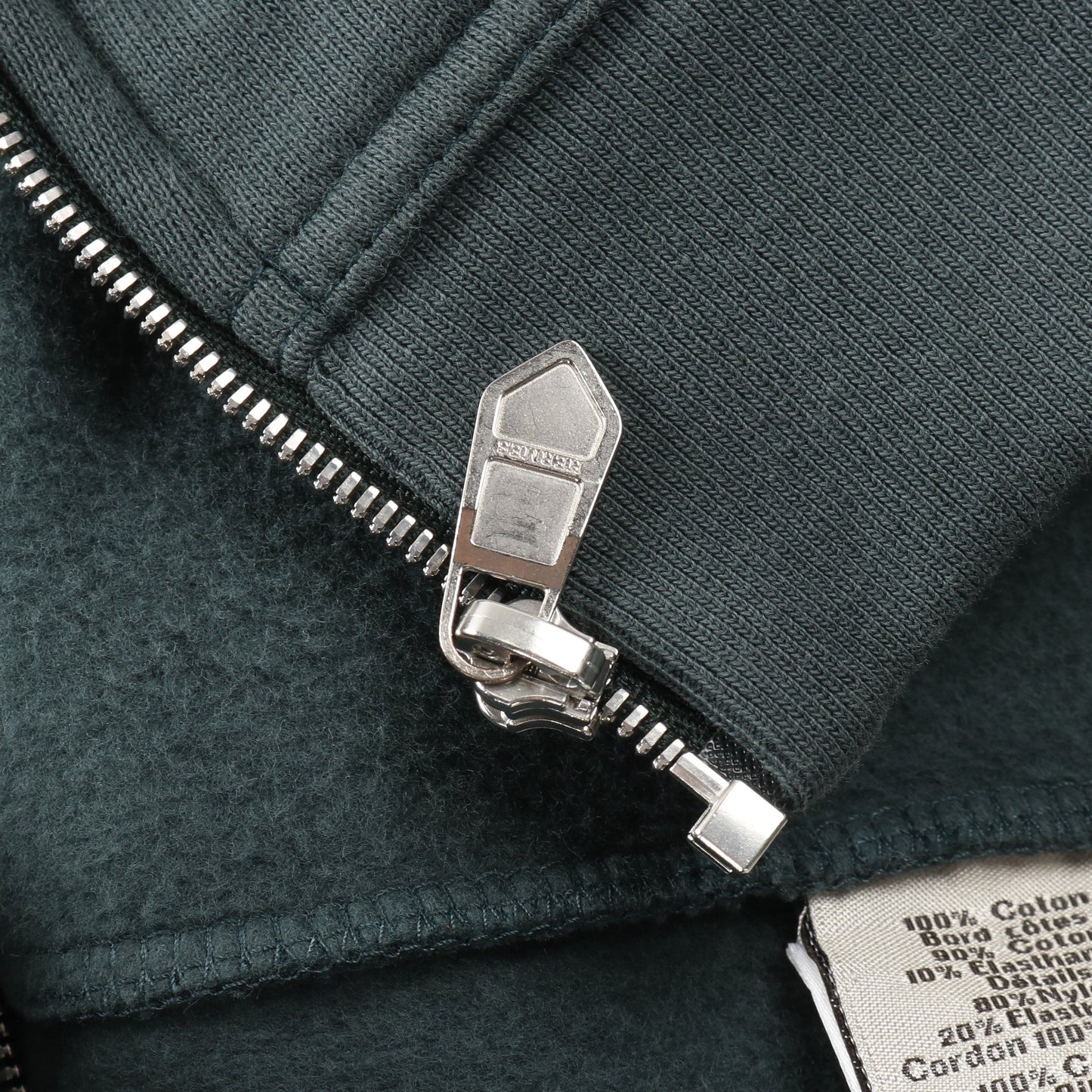 ジップアップパーカー サイドライン コットン ナイロン グレーグリーン ブラック エルメス トップス HERMES