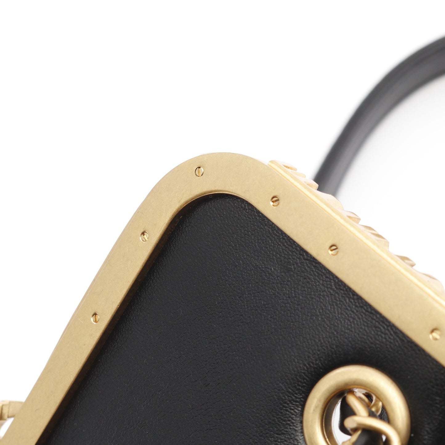 マトラッセ チェーンショルダーバッグ ラインストーン フェイクパール ラムスキン ブラック ゴールド金具 シャネル バッグ CHANEL