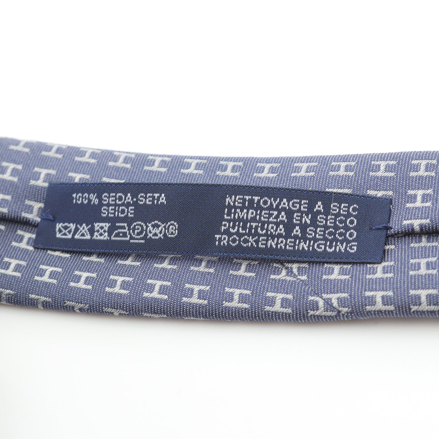 H柄 ネクタイ シルク ブルーグレー エルメス 財布・小物 HERMES