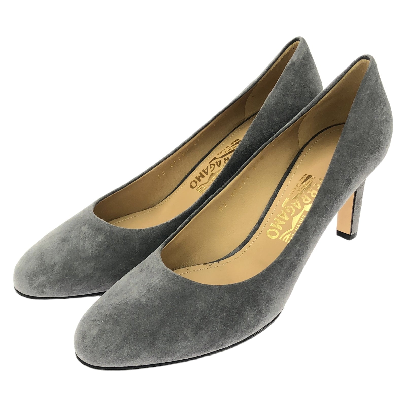 パンプス グレー パンプス スウェード グレー サルヴァトーレ