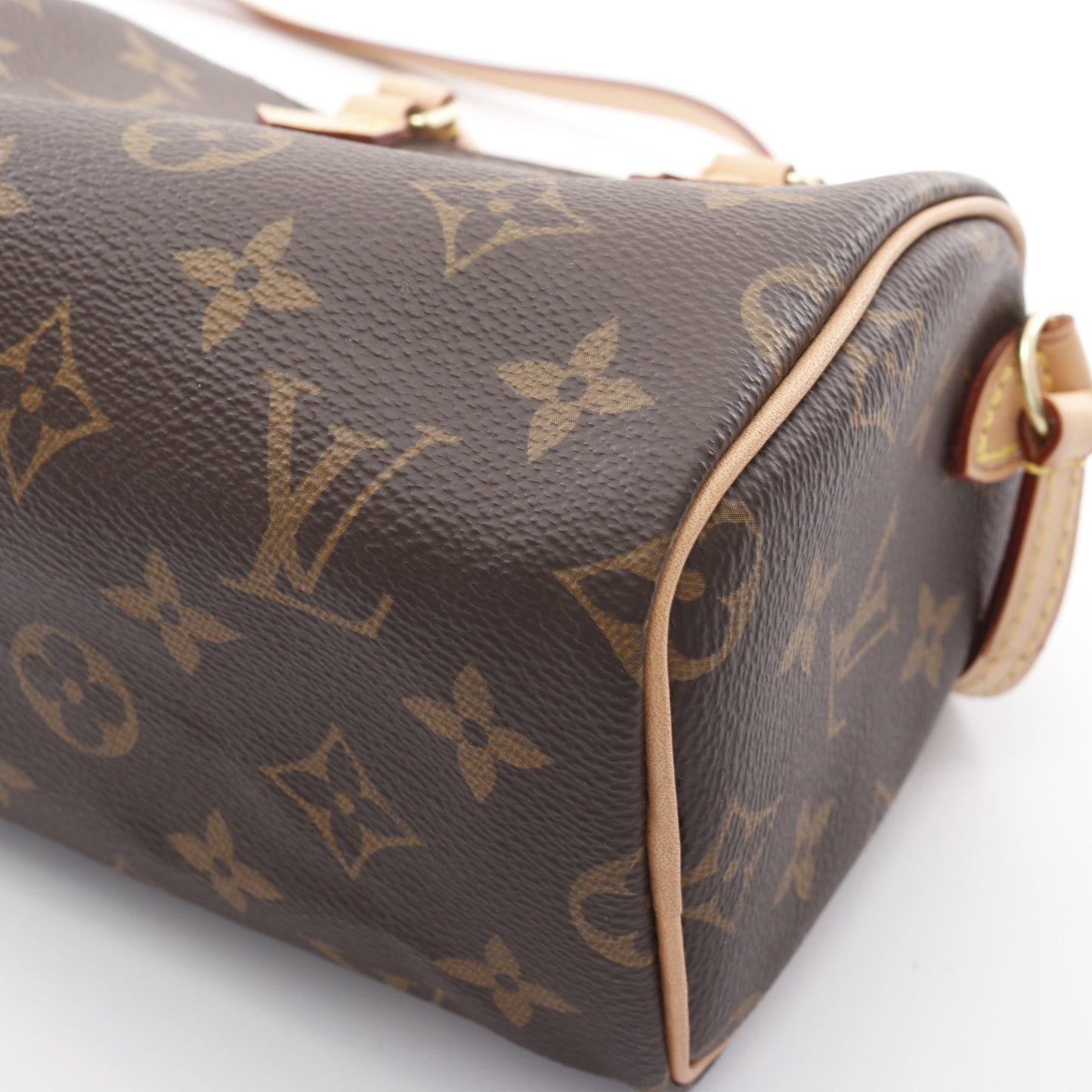 ナノスピーディ モノグラム ショルダーバッグ PVC レザー ブラウン 2WAY ルイヴィトン バッグ LOUIS VUITTON