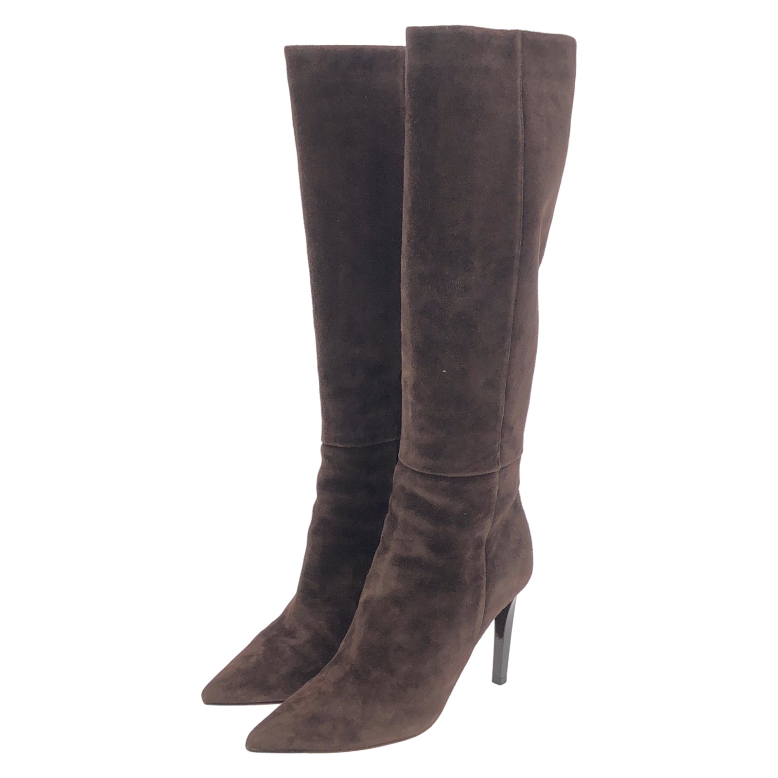 ロングブーツ (ブラウンスエード) シャネル スエード ロングブーツ