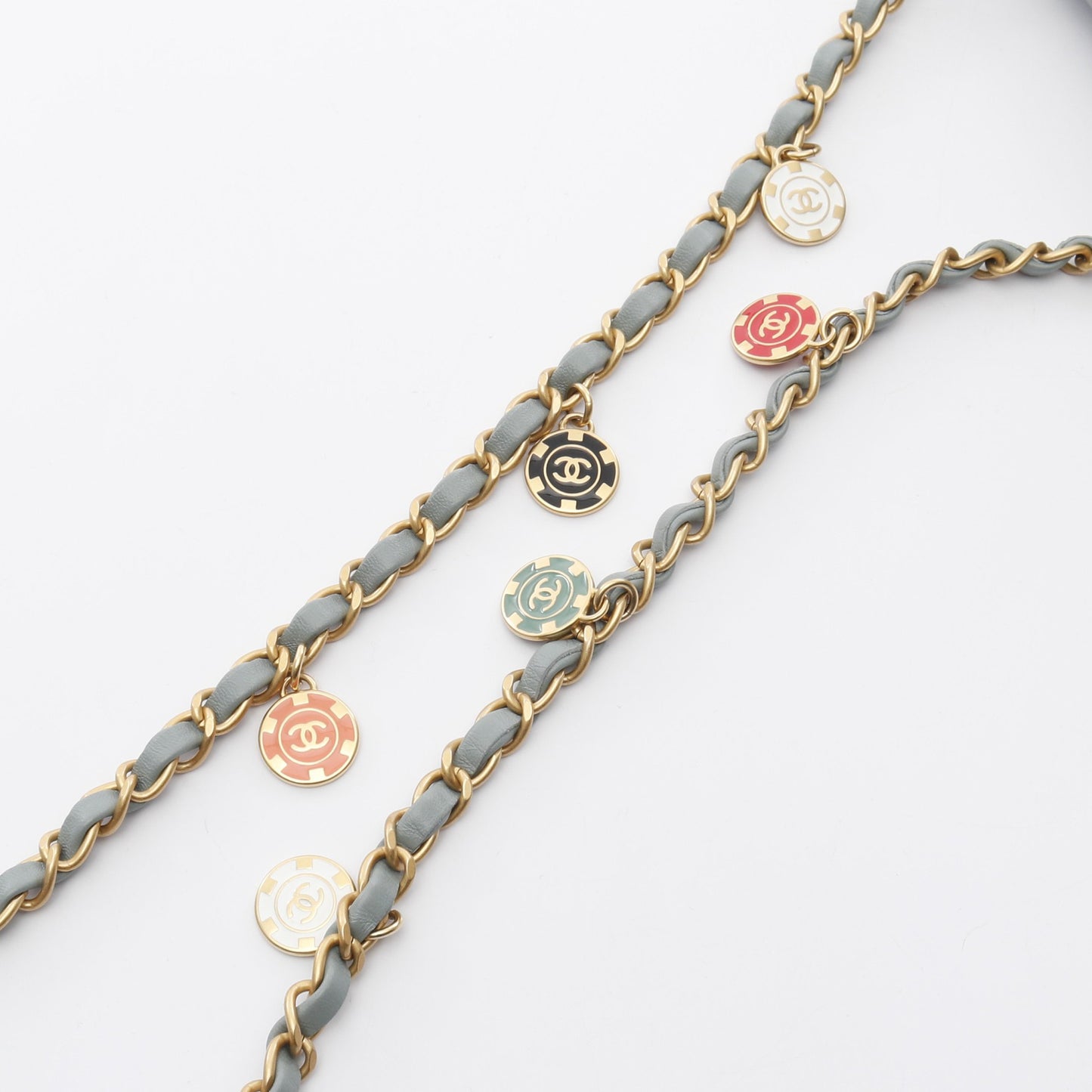 ミニマトラッセ チェーンショルダーバッグ ラムスキン ブルーグレー ゴールド金具 シャネル バッグ CHANEL