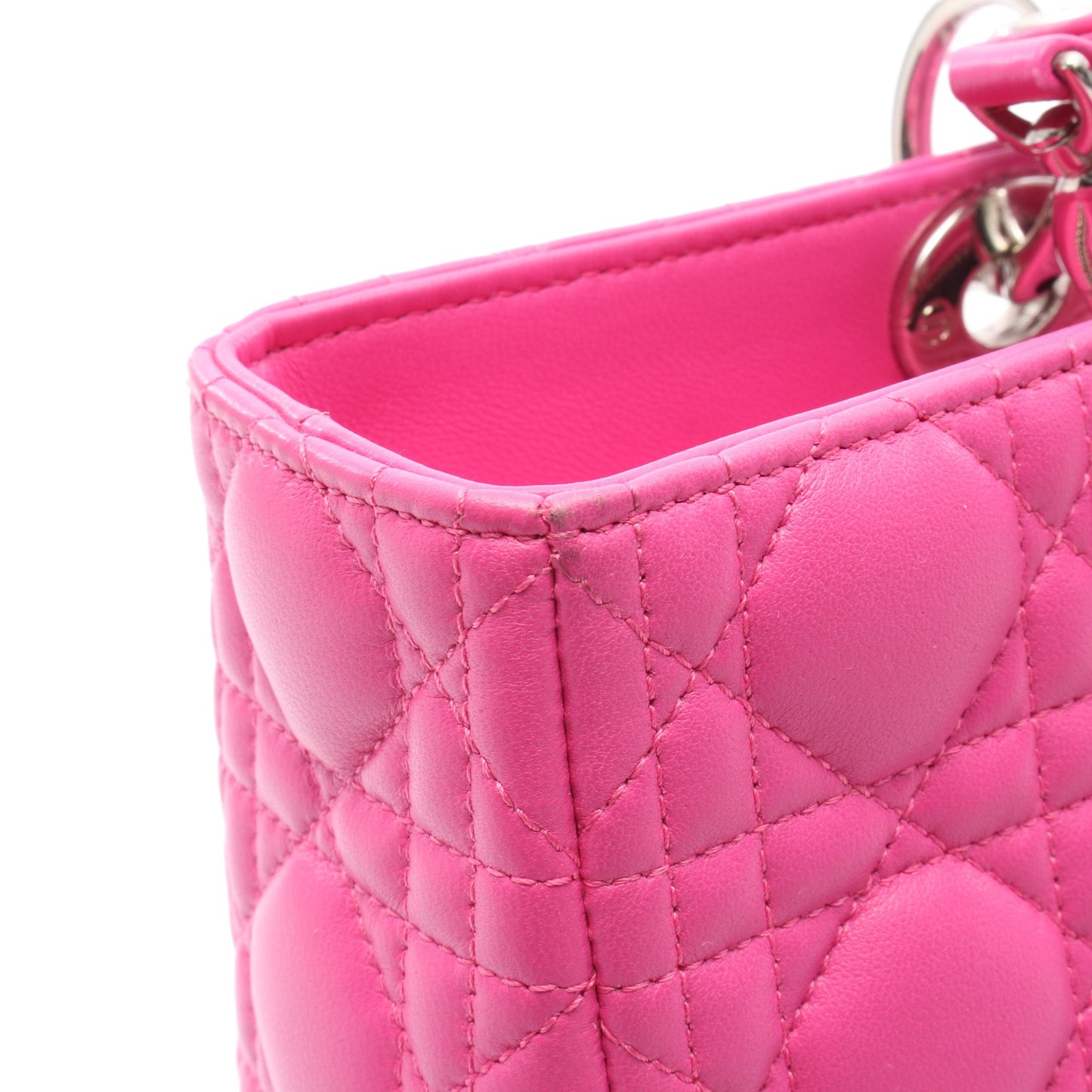 レディディオール ラージ ハンドバッグ レザー ピンク 2WAY クリスチャンディオール バッグ Christian Dior