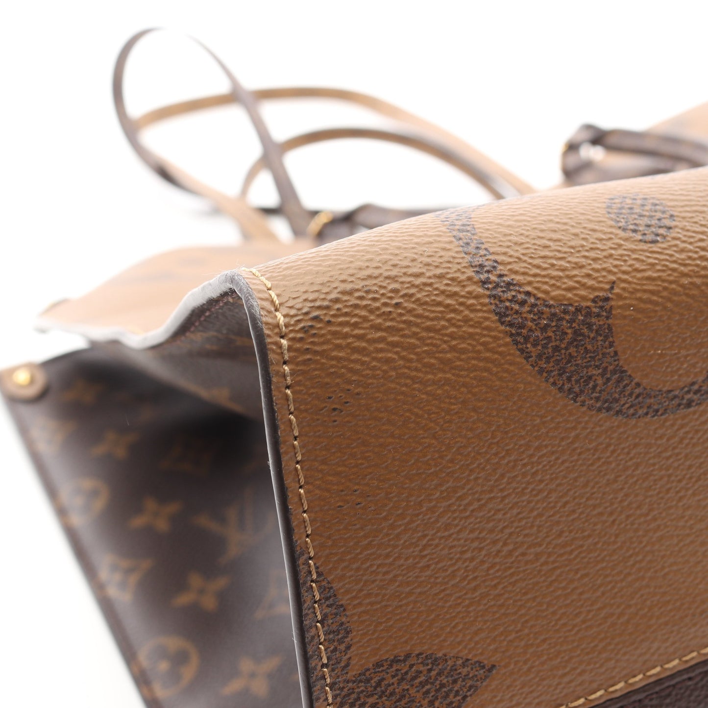オンザゴーGM モノグラムジャイアント リバース ショルダーバッグ トートバッグ PVC ブラウン ベージュ 2WAY ルイヴィトン バッグ LOUIS VUITTON