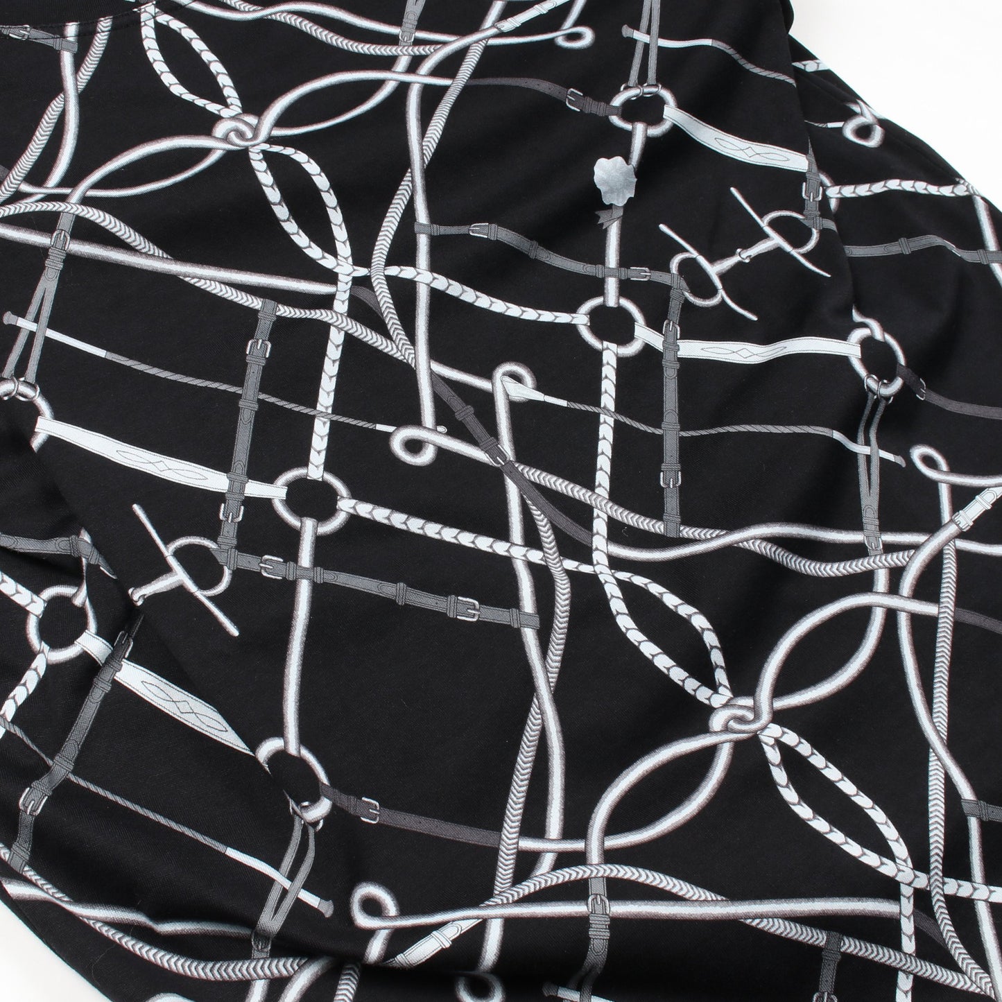 PARCOURS SANS FAUTE Tシャツ ワンピース コットン ブラック グレー エルメス ワンピース HERMES