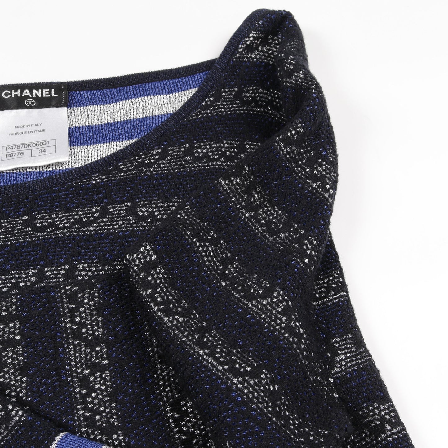 ニットワンピース ボーダー レース コットン レーヨン シルク ブラック ブルー グレー シャネル ワンピース CHANEL