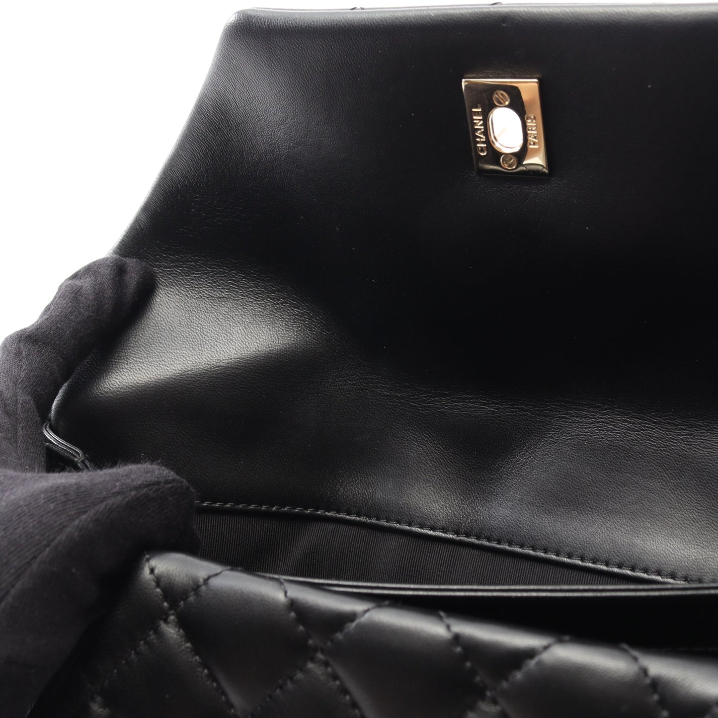 マトラッセ クラッチバッグ ラムスキン ブラック ゴールド金具 シャネル バッグ CHANEL