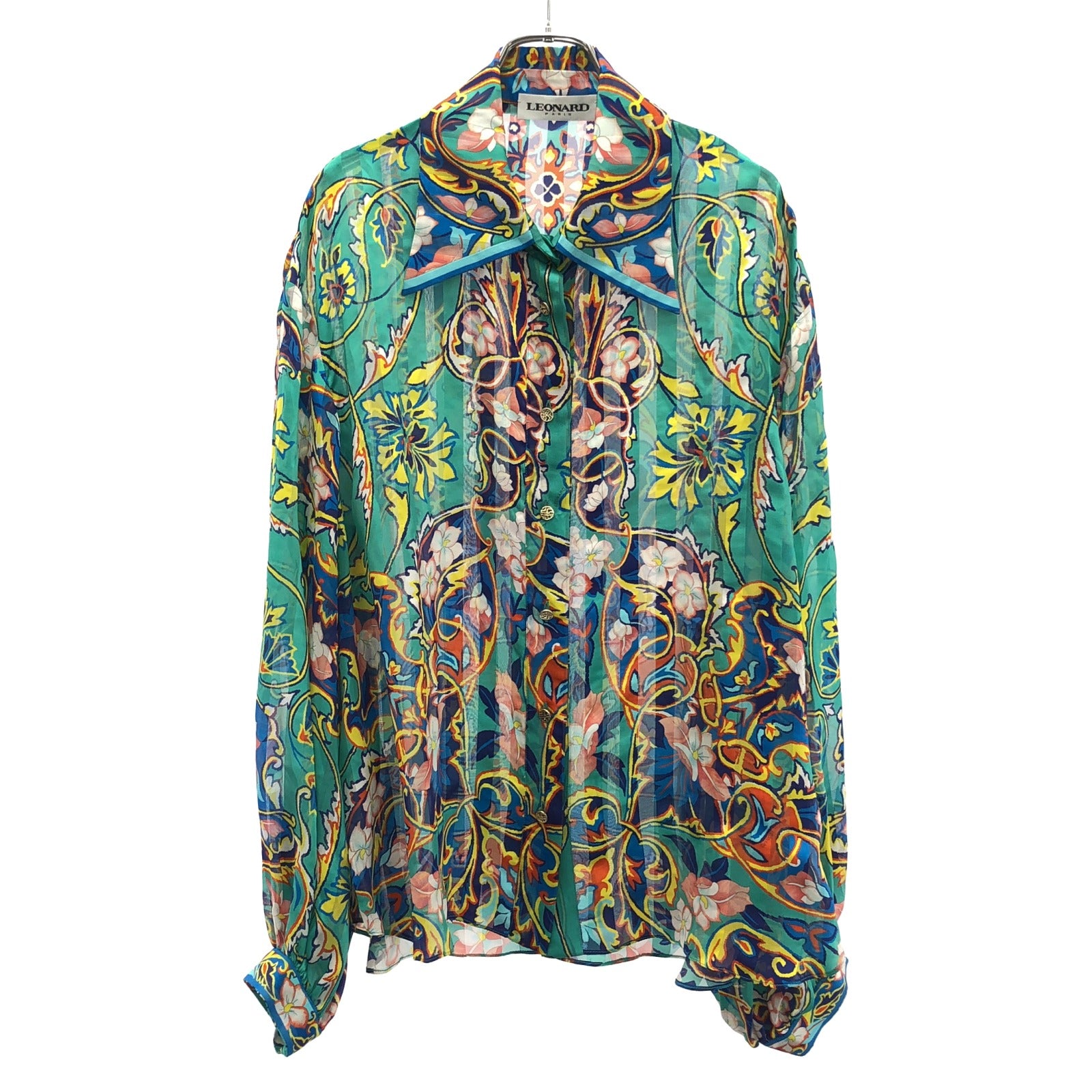 レオナール トップス　ブラウス　Tシャツ シルク 42 イタリア製 ブラウス ブラウス シルク グリーン レオナール – RECLO