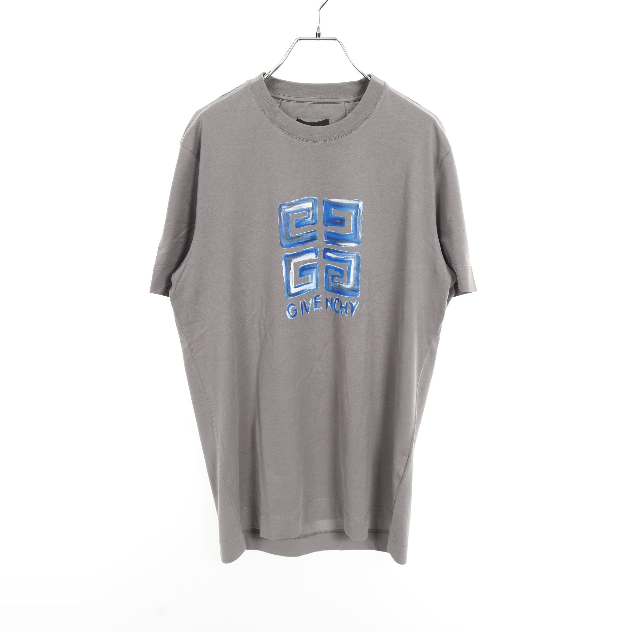 4G スケッチロゴ Tシャツ クルーネック 半袖 コットン グレー