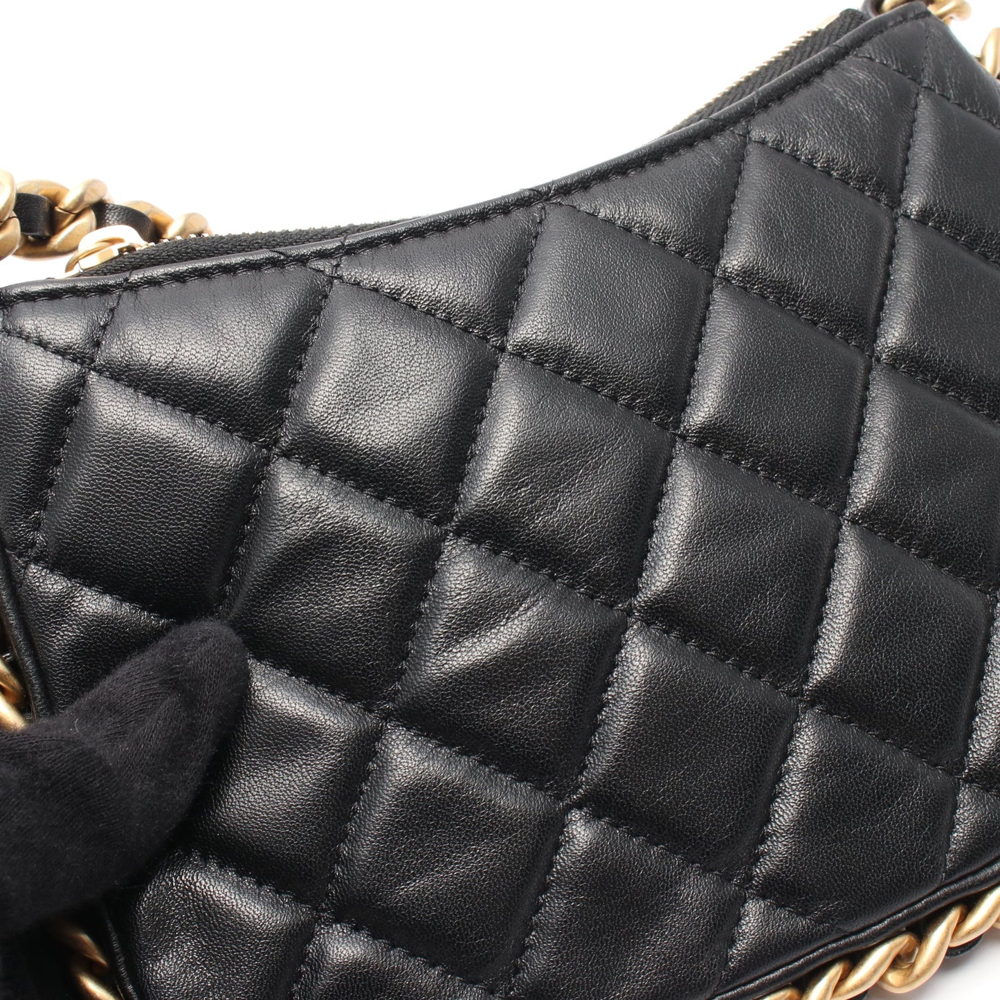 マトラッセ チェーンショルダーバッグ レザー ブラック ゴールド金具 シャネル バッグ CHANEL