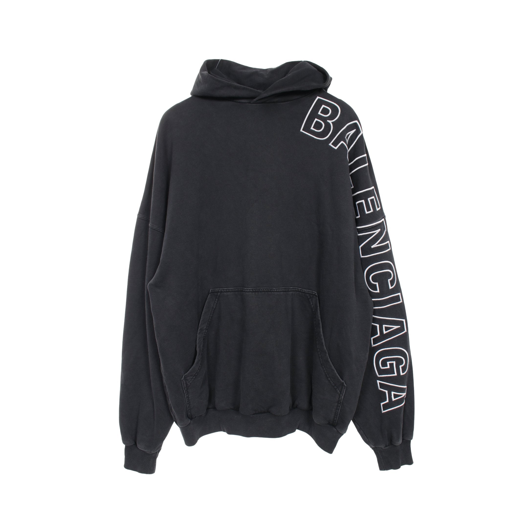 【大人気デザイン】バレンシアガ★バッグロゴ パーカー ウォッシュ加工 大人気デザイン】バレンシアガ☆バッグロゴ パーカー ウォッシュ