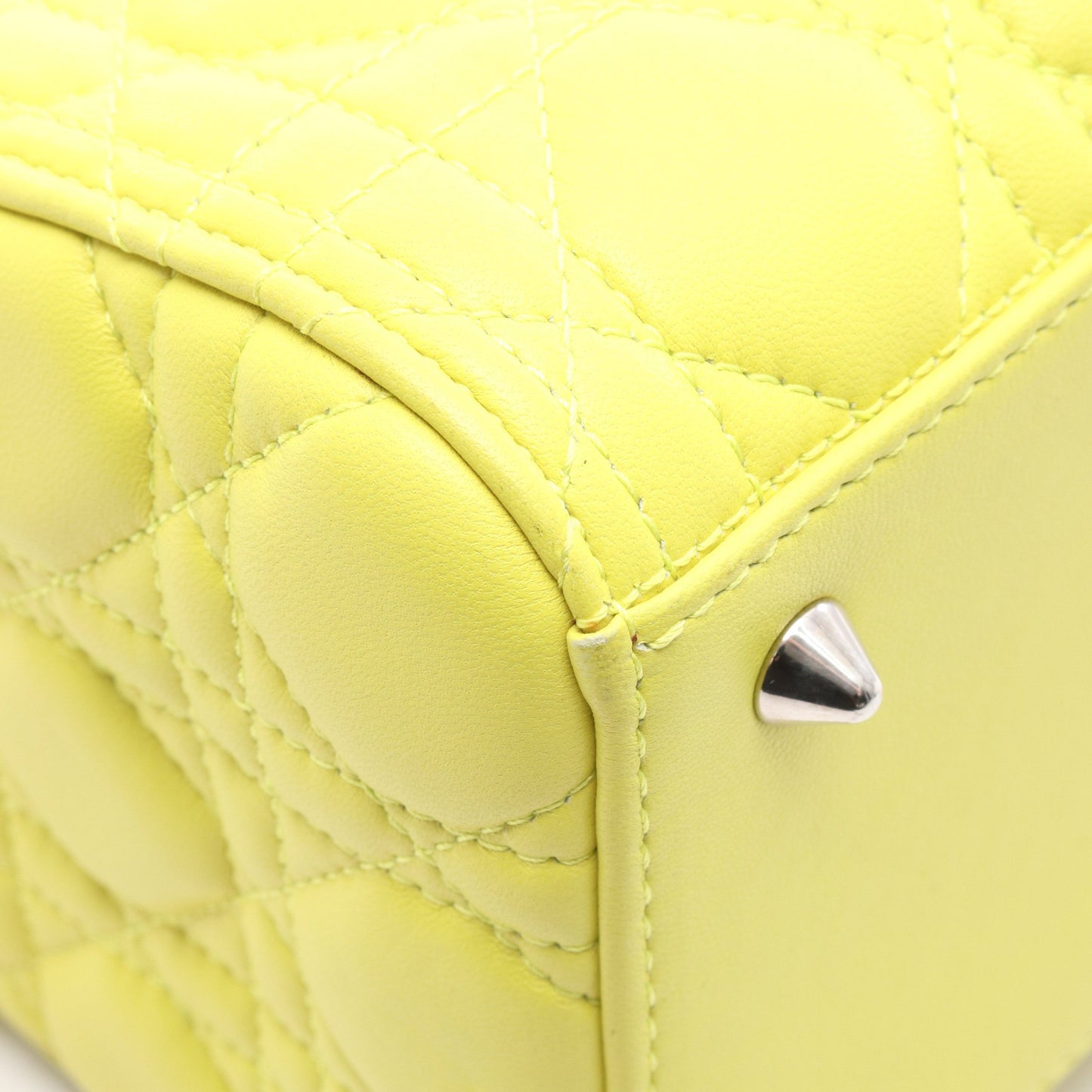 LADY DIOR レディディオール ハンドバッグ レザー イエロー 2WAY クリスチャンディオール バッグ Christian Dior