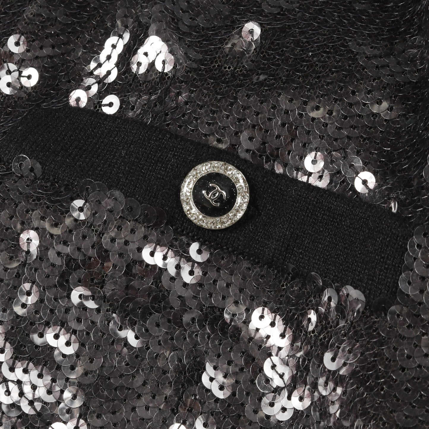 ココマーク スパンコール ノーカラージャケット コットン ナイロン ブラック シャネル アウター CHANEL