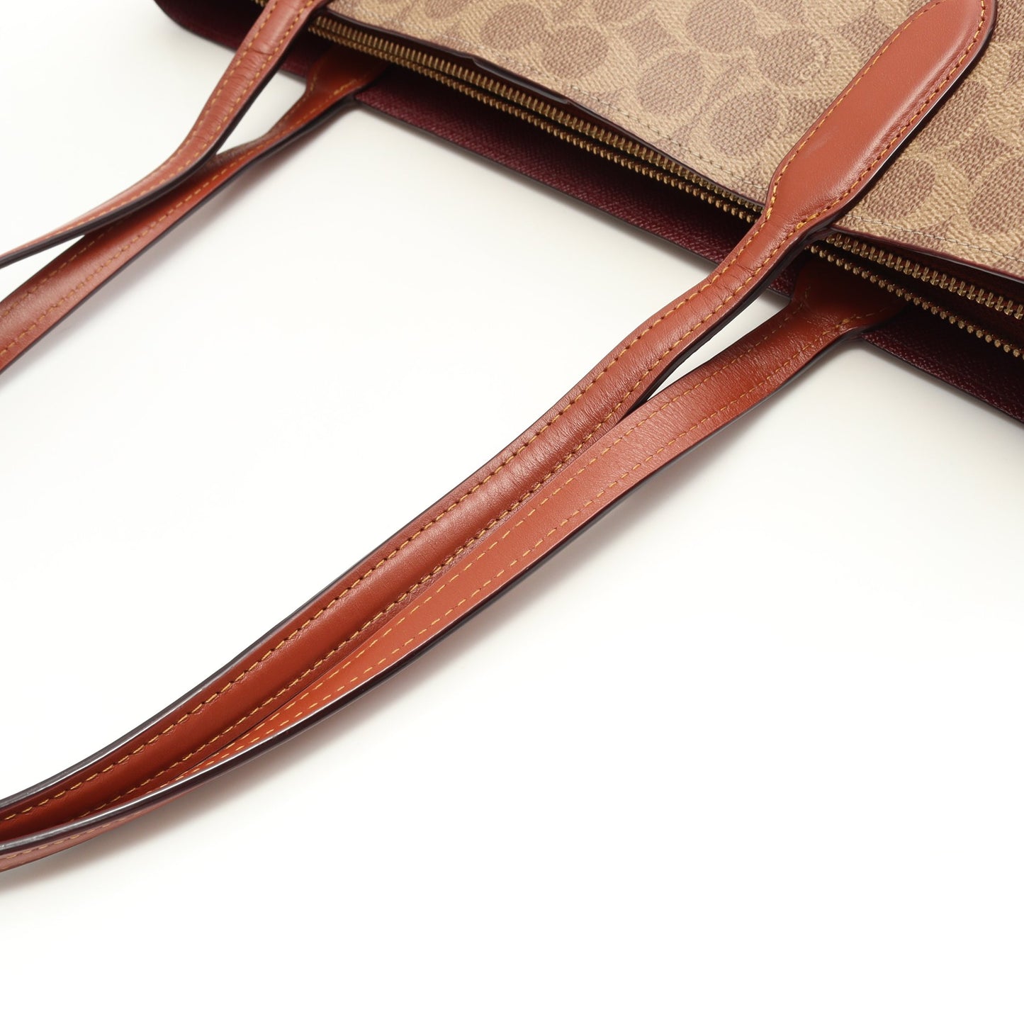 ショルダーバッグ トートバッグ PVC レザー ベージュ ブラウン コーチ バッグ COACH