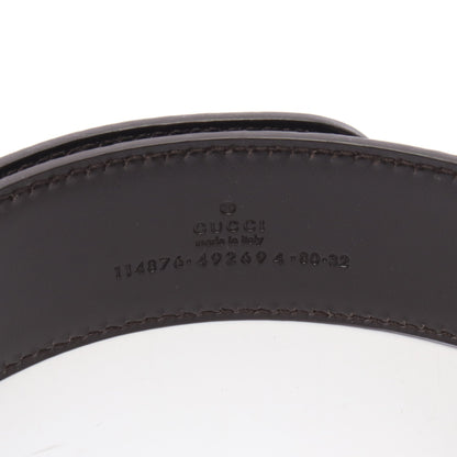 インターロッキングG グッチシマ ベルト レザー ダークブラウン グッチ 財布・小物 GUCCI
