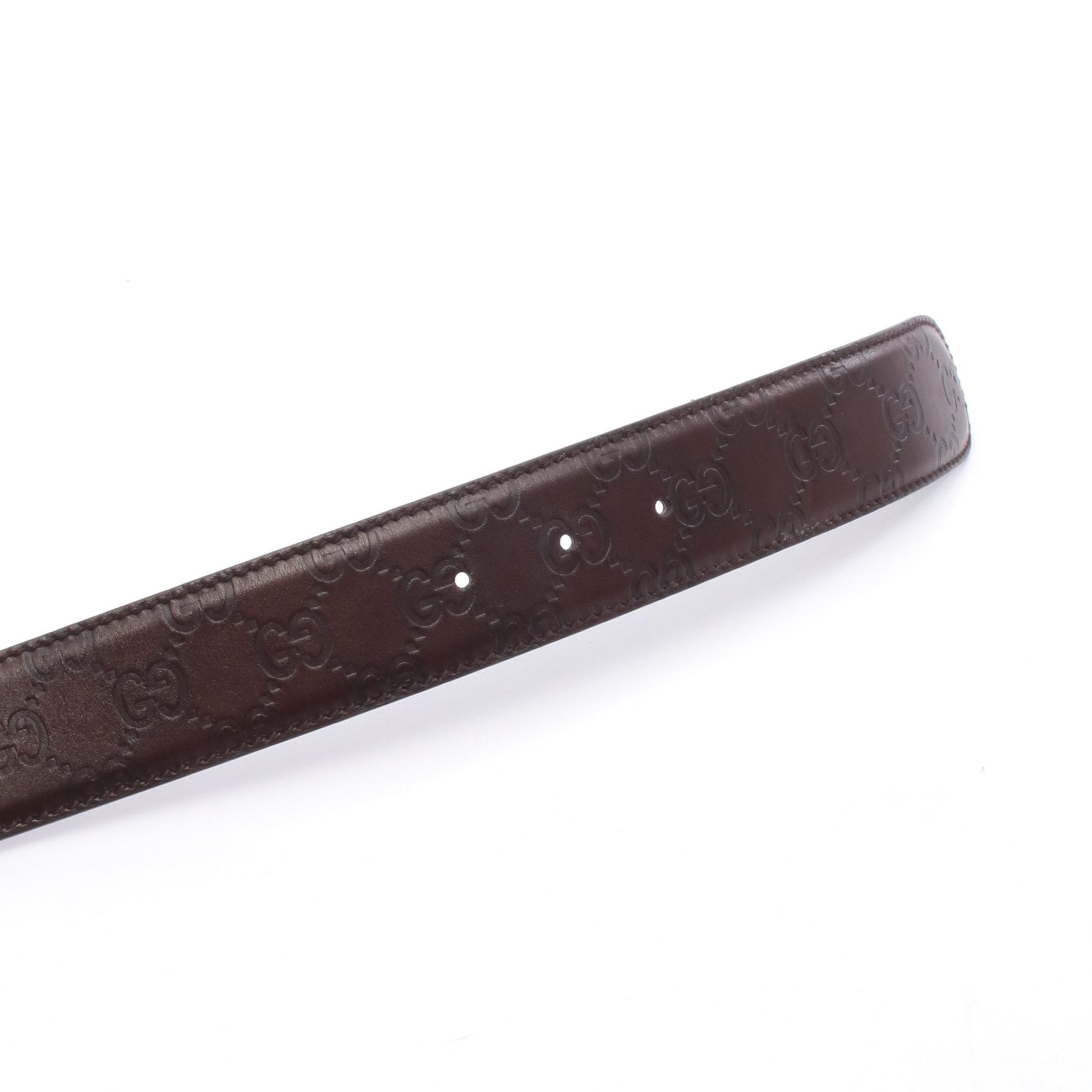 インターロッキングG グッチシマ ベルト レザー ダークブラウン グッチ  