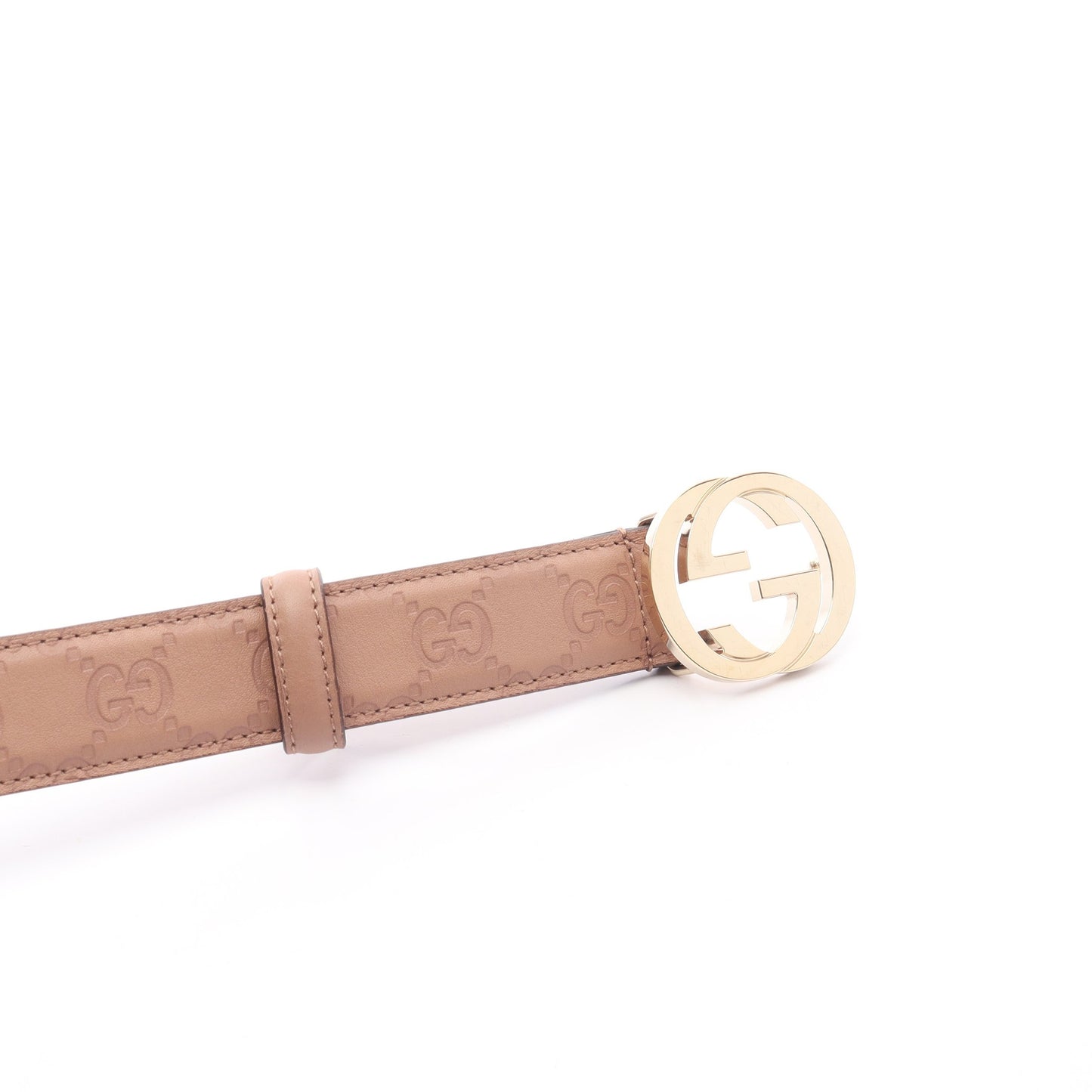 インターロッキングG グッチシマ ベルト レザー ピンクベージュ グッチ 財布・小物 GUCCI
