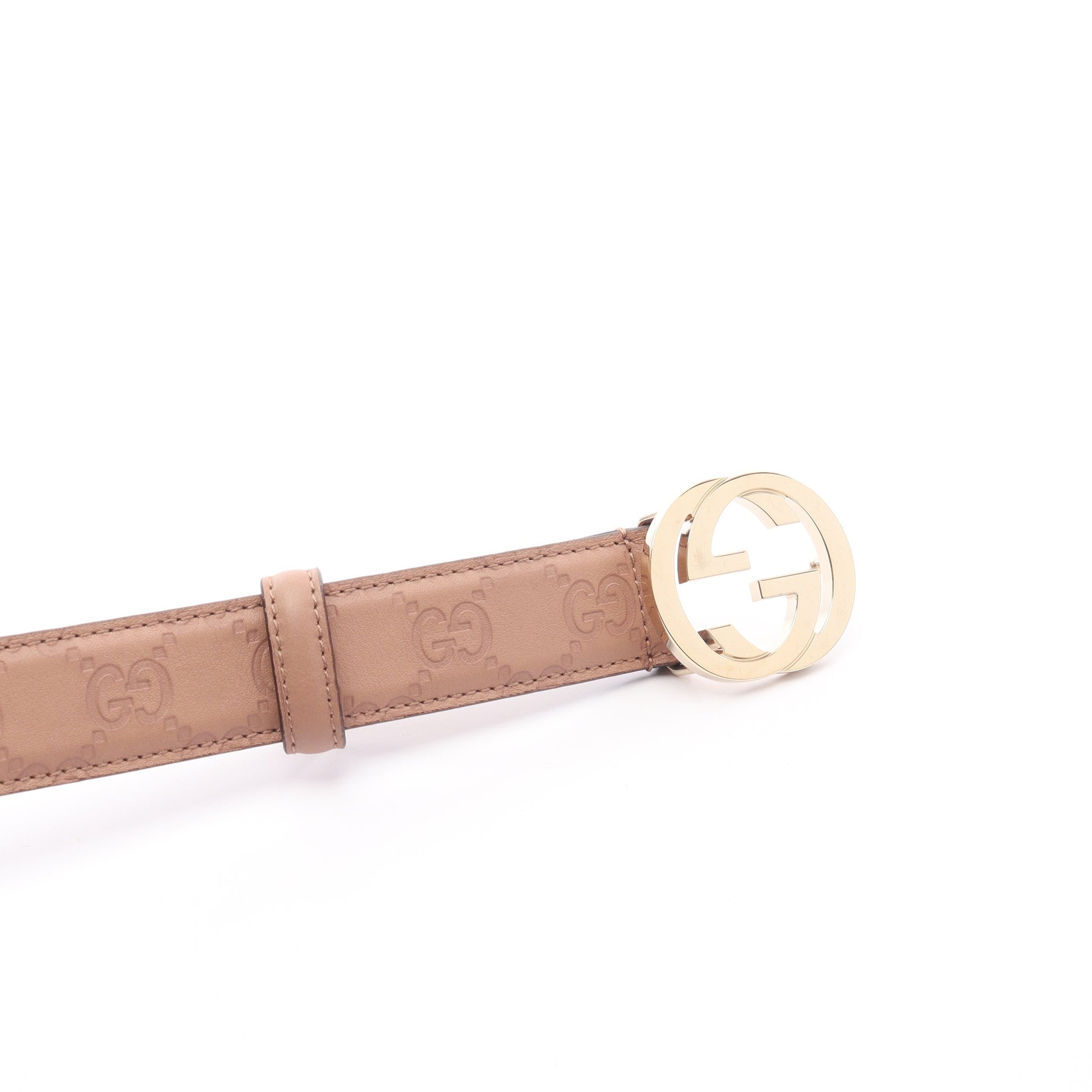 インターロッキングG グッチシマ ベルト レザー ピンクベージュ グッチ 財布・小物 GUCCI