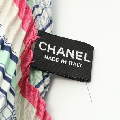スカーフ プリーツ シルク ブルーグリーン マルチカラー ノベルティ シャネル 財布・小物 CHANEL