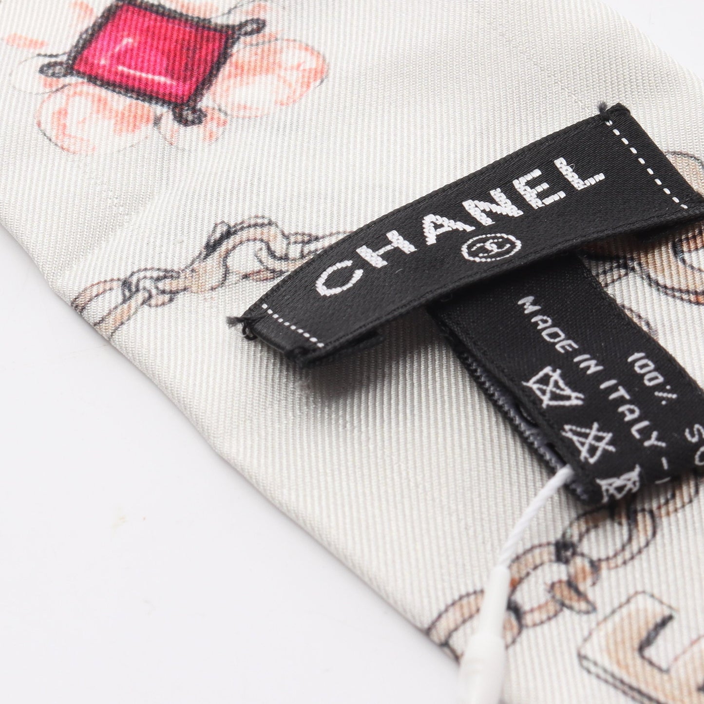 リボン スカーフ シルク ライトグレー マルチカラー シャネル 財布・小物 CHANEL