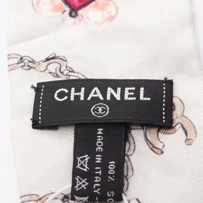 リボン スカーフ シルク ライトグレー マルチカラー シャネル 財布・小物 CHANEL