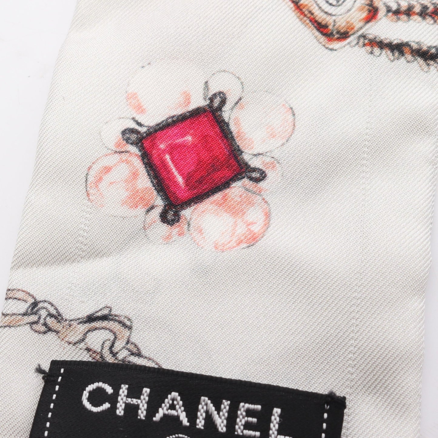 リボン スカーフ シルク ライトグレー マルチカラー シャネル 財布・小物 CHANEL