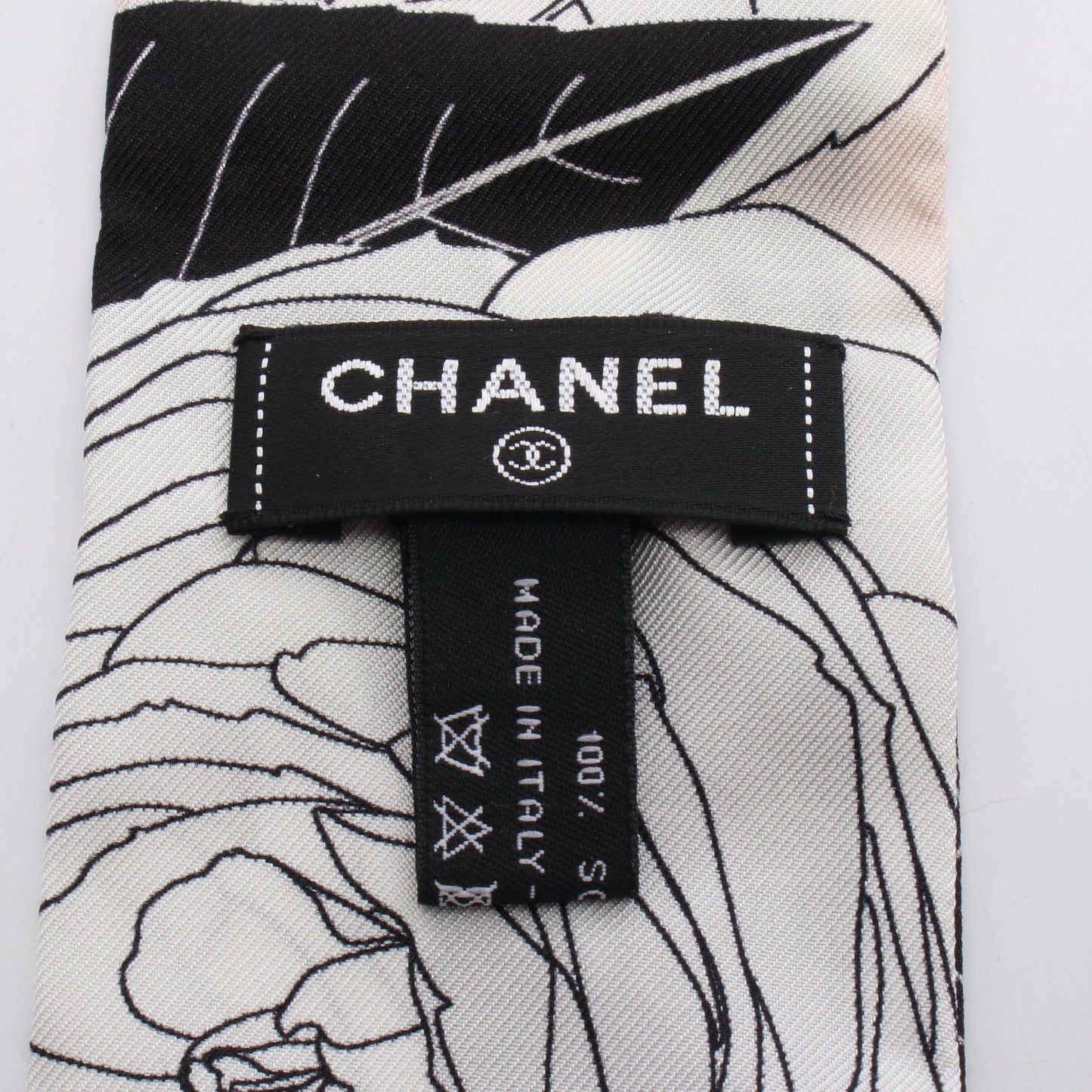 カメリア ココマーク リボン スカーフ シルク ライトピンク アイボリー ブラック シャネル 財布・小物 CHANEL
