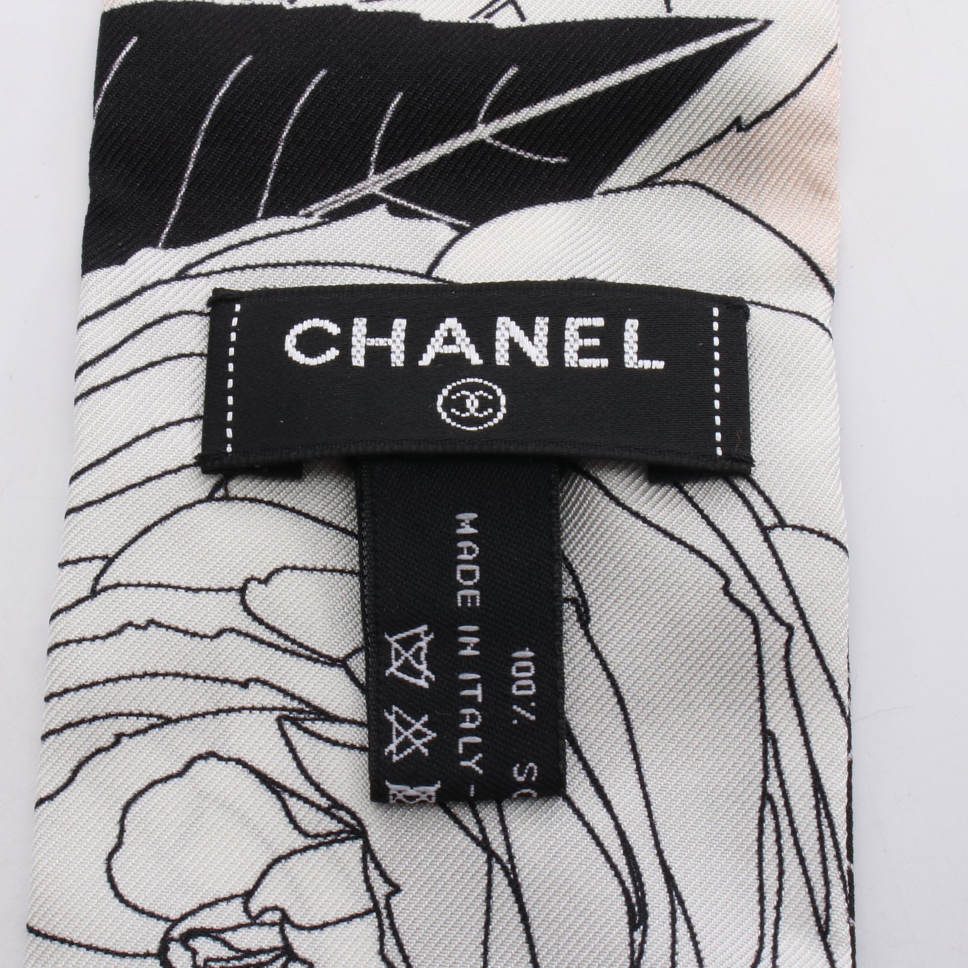 カメリア ココマーク リボン スカーフ シルク ライトピンク アイボリー ブラック シャネル 財布・小物 CHANEL