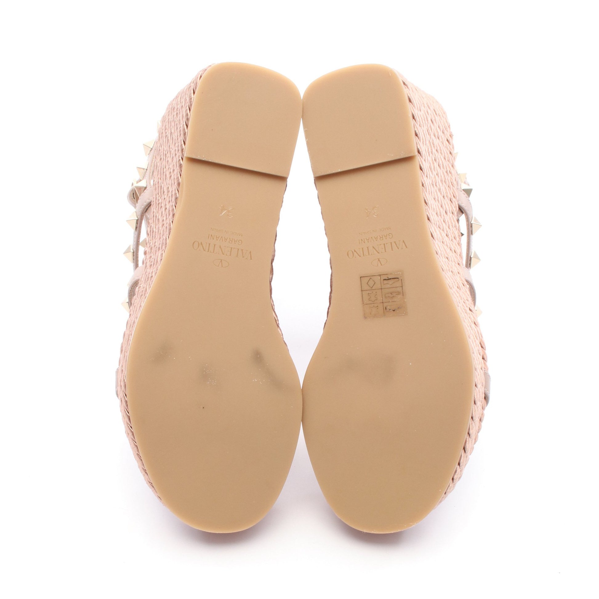 ロックスタッズ サンダル レザー ピンク ウェッジソール ヴァレンティノガラヴァーニ シューズ VALENTINO GARAVANI