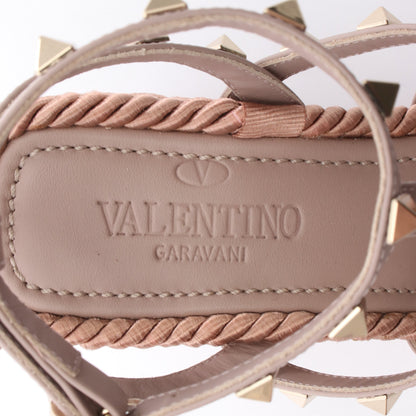 ロックスタッズ サンダル レザー ピンク ウェッジソール ヴァレンティノガラヴァーニ シューズ VALENTINO GARAVANI