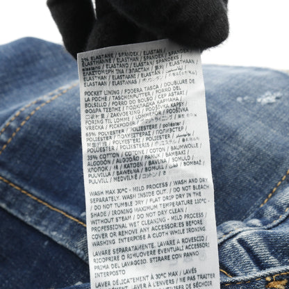 SKATER JEAN デニムパンツ コットン ブルー ダメージ加工 ディースクエアード ボトムス DSQUARED2