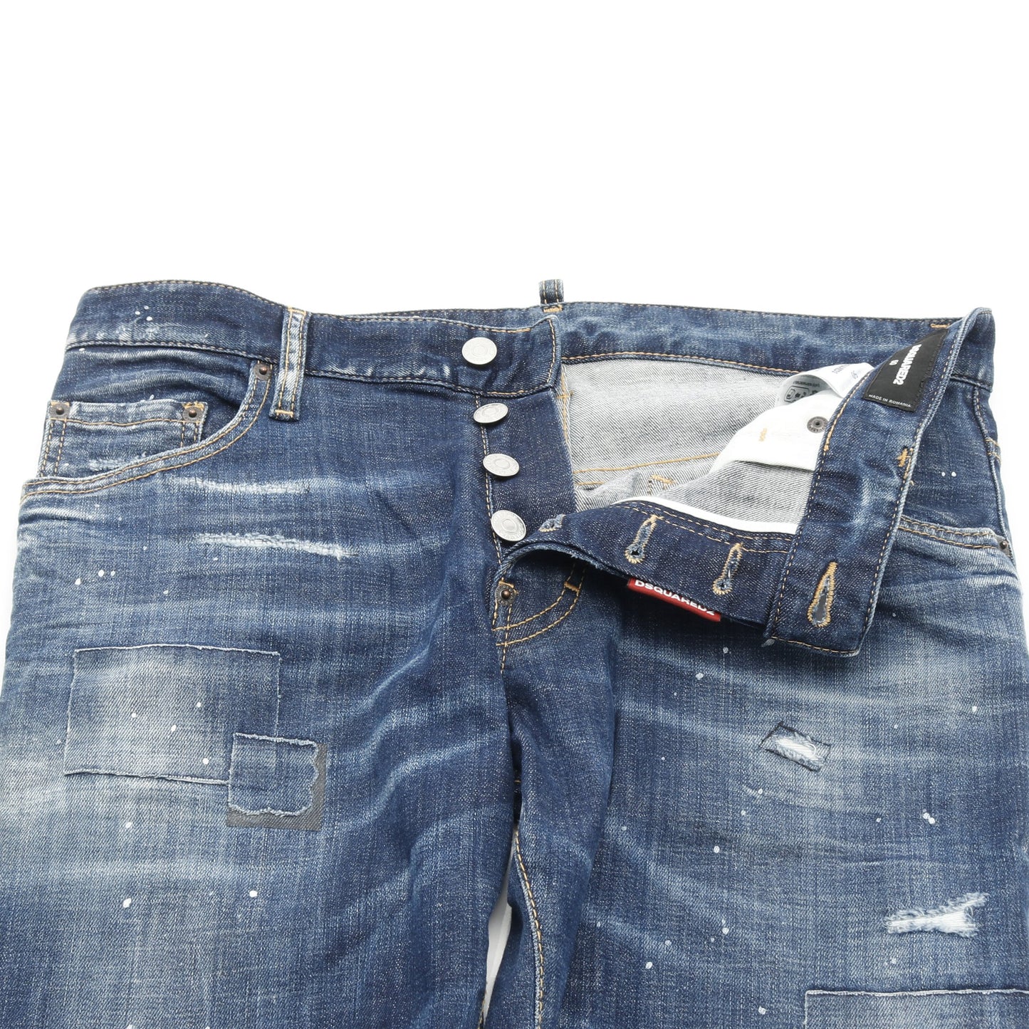SKATER JEAN デニムパンツ コットン ブルー ダメージ加工 ディースクエアード ボトムス DSQUARED2
